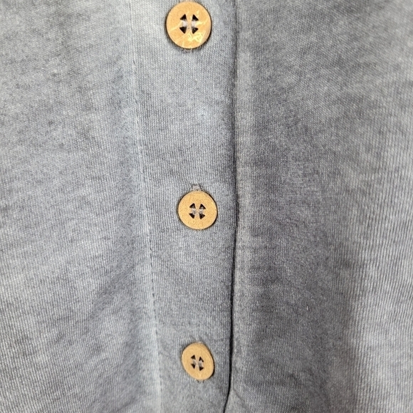 Free People Weekend Rush Button Up Top Navy - Picture 7 of 10